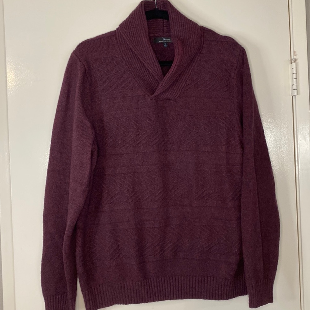 Shawl neck burgundy Mark Anthony wool sweater size XL